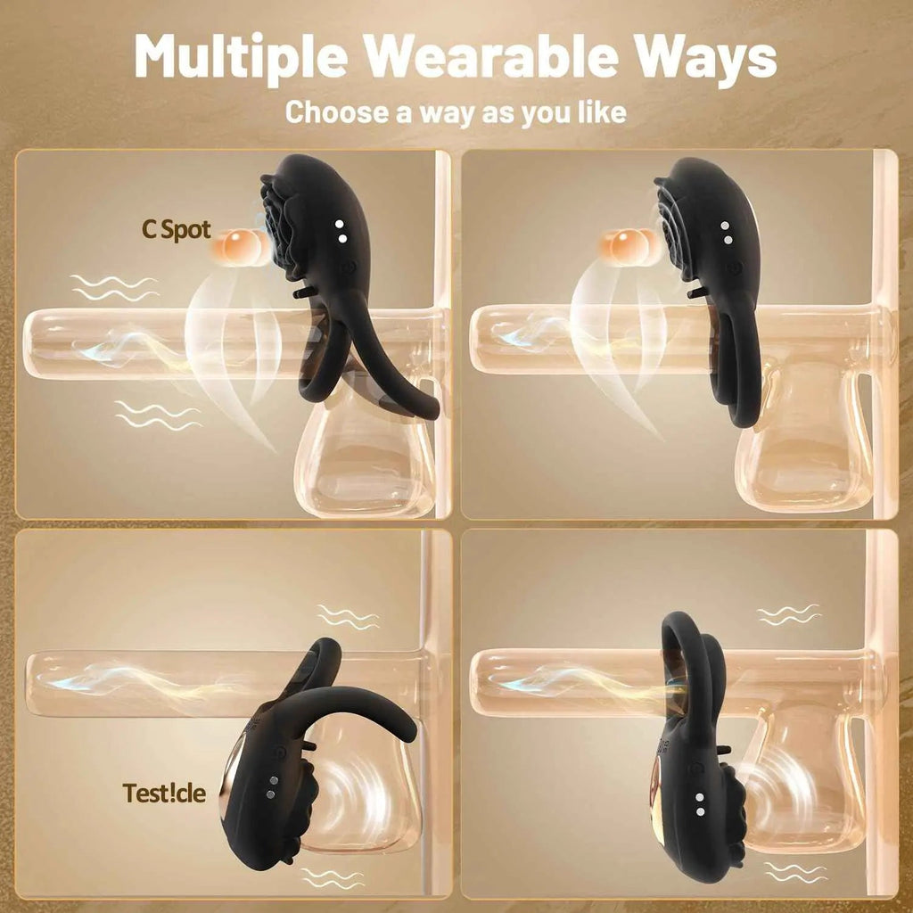 Rose Toy 2.0 Clit Stim & Vibrating Couples Cock Ring
