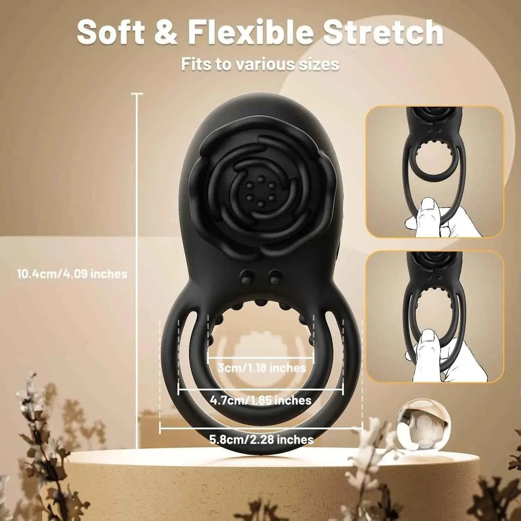 Rose Toy 2.0 Clit Stim & Vibrating Couples Cock Ring