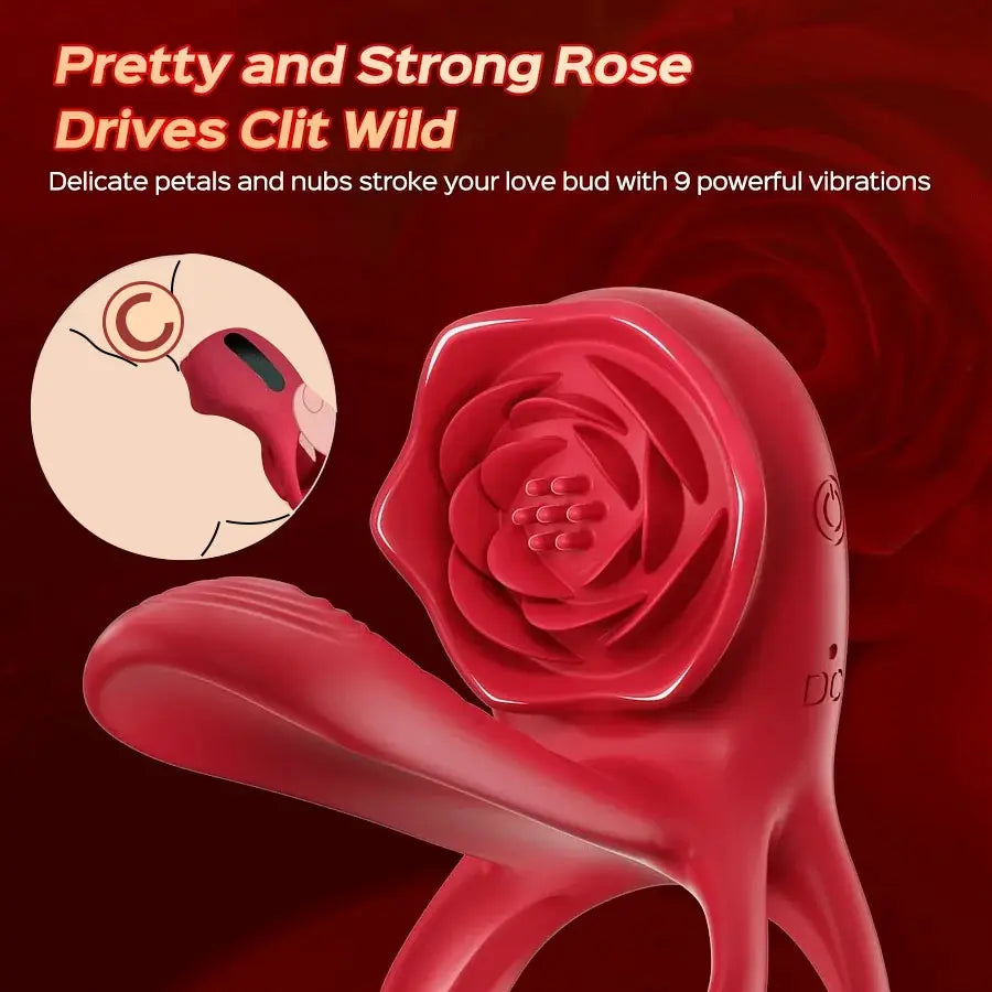 3-in-1 Rose G-Spot Vibrator Clit Stimulator & Penis Ring – product detail 3
