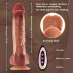 9 Vibrating 3 Thrusting Swinging Heating Lifelike Dildo for Women