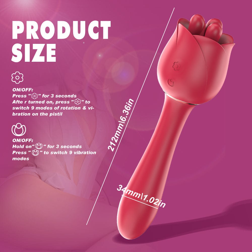 Rose Rotating Magic Wand Vibrator - view 7