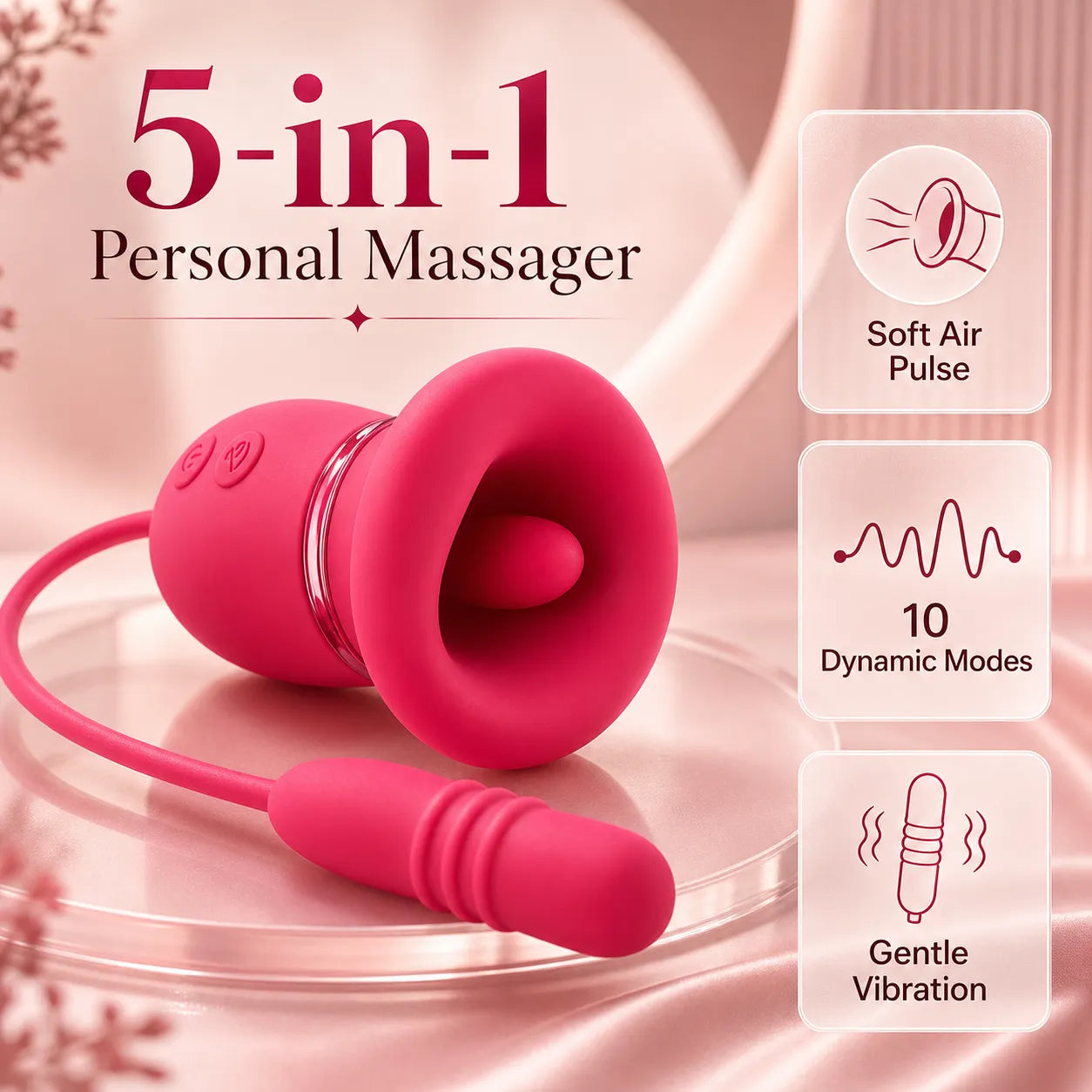 Kissel 5-in-1 Tongue-Style & Internal Motion Massager - view 2