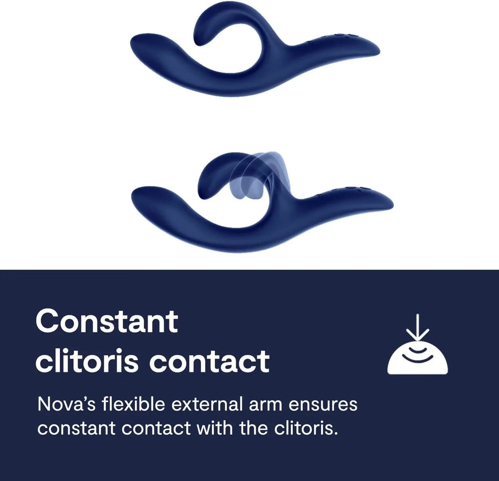 Flexible external arm on the We-Vibe Nova 2 for constant clitoral contact