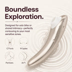 Curved Sensa suction vibrator shown for targeted external stimulation