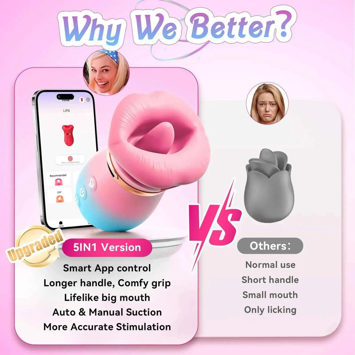 KissMaster App-Controlled Tongue & Suction Massager